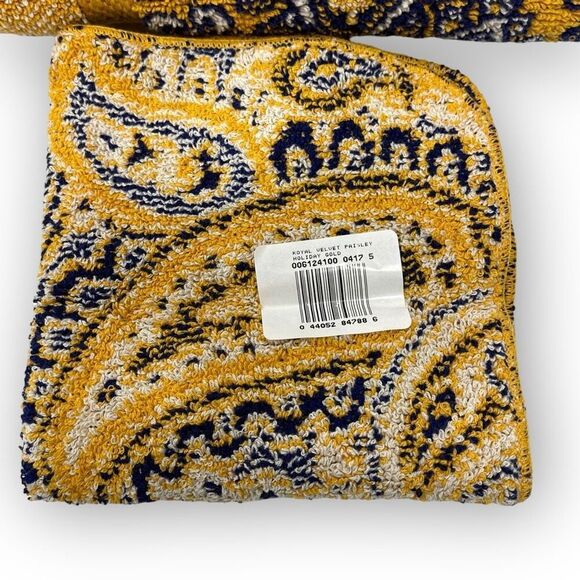 Vintage Fieldcrest Royal Velvet Bath Towel & Washcloth Set Paisley Holiday Gold - Picture 10 of 14